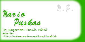 mario puskas business card